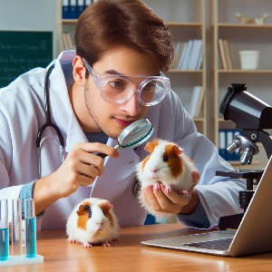 wissenschaftler untersucht meerschweinchen