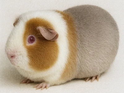 Meerschweinchen in lilac gold weiß, heller Hintergrund