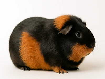 schwarz rot geschecktes Meerschweinchen