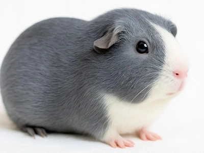 Meerschweinchen slateblue weiss , heller Hintergrund